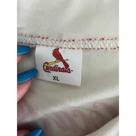 AUTHENTIC VINTAGE ST LOUIS CARDINALS XL CREAM FLAG COCA COLA EMBROIDERED USA MLB - Picture 10 of 11